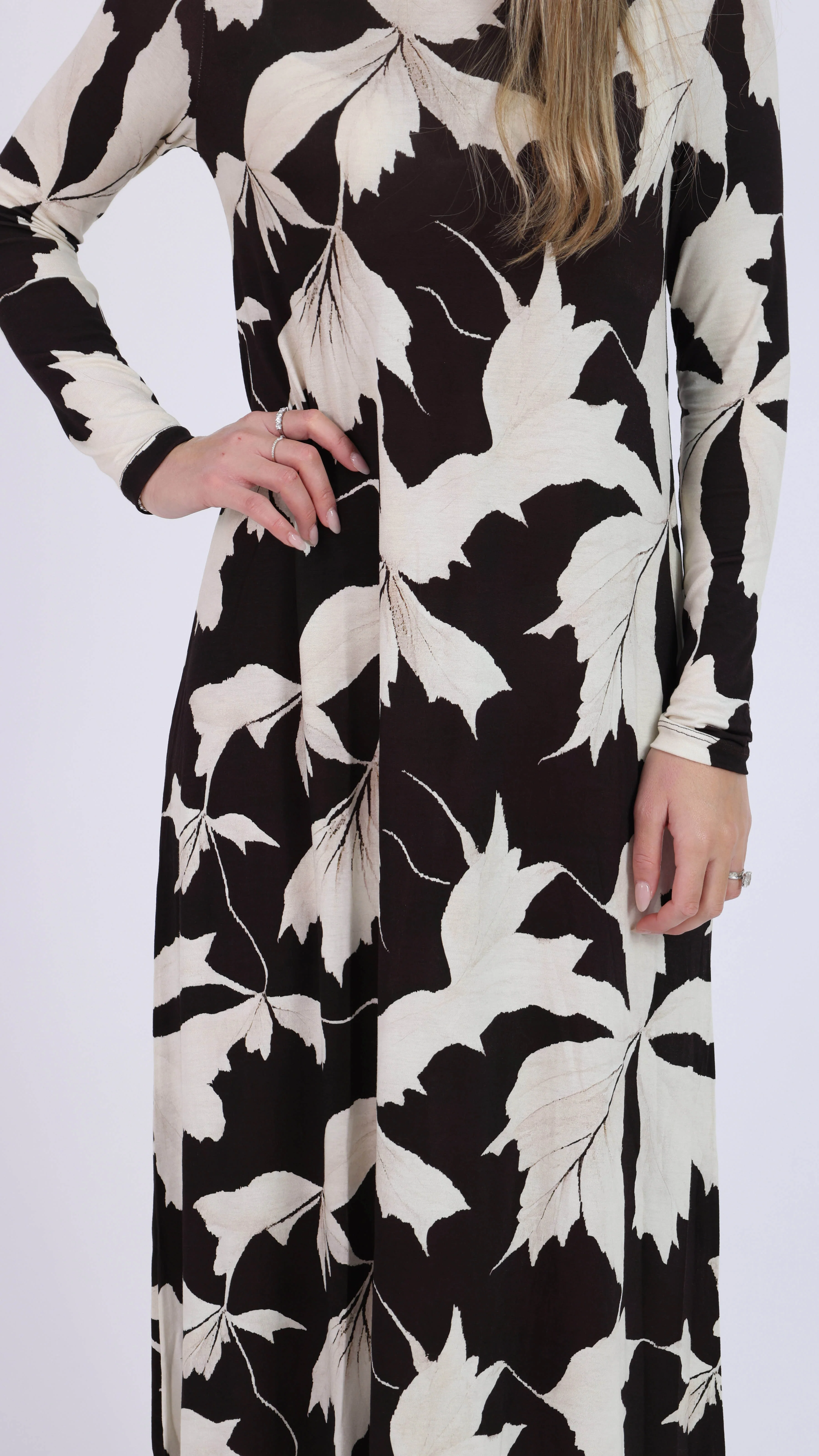 A-line Maxi Dress / Brown & Stone - Image 5