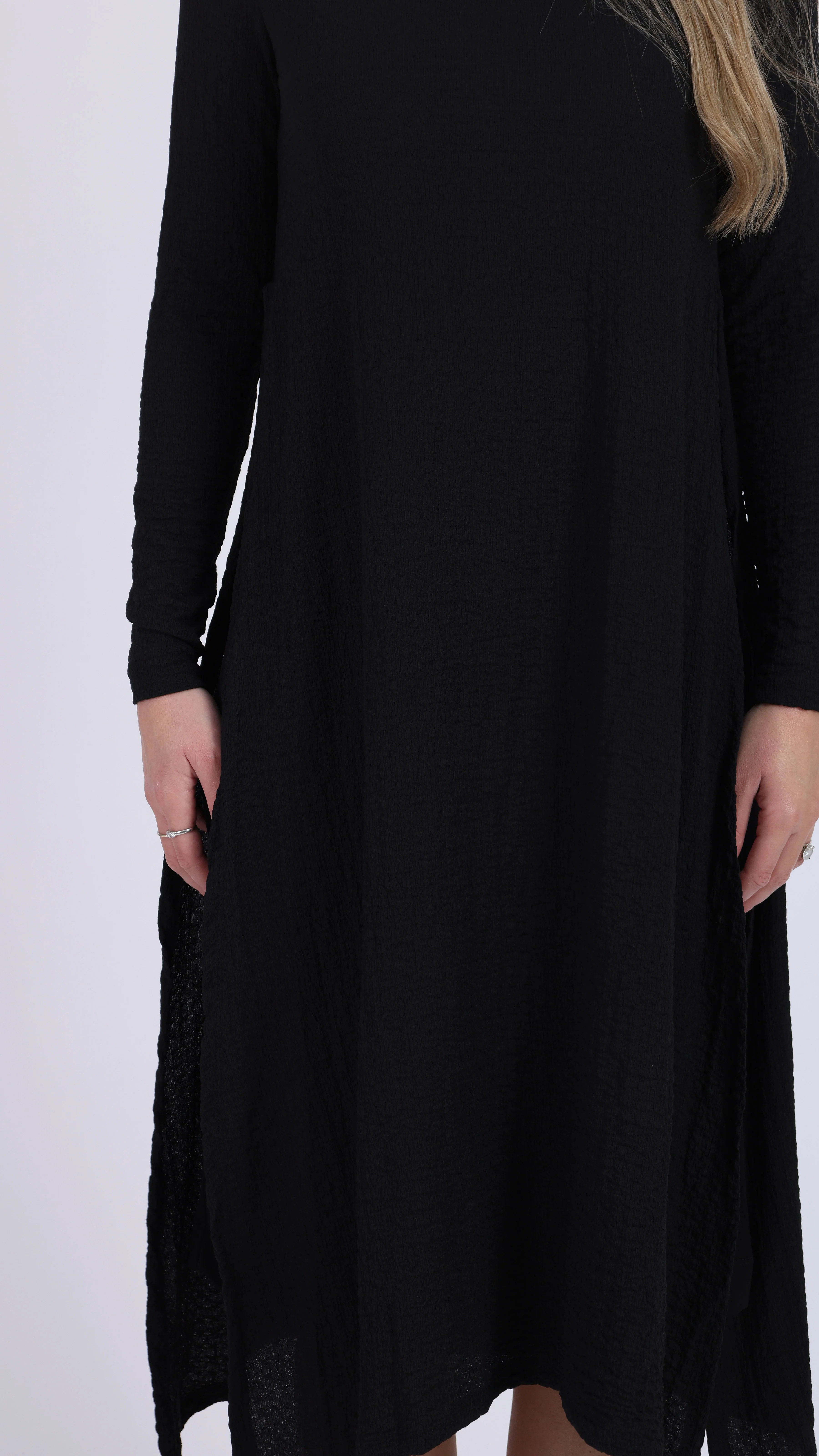 Asymmetric Dress / Black Crushed - Image 5