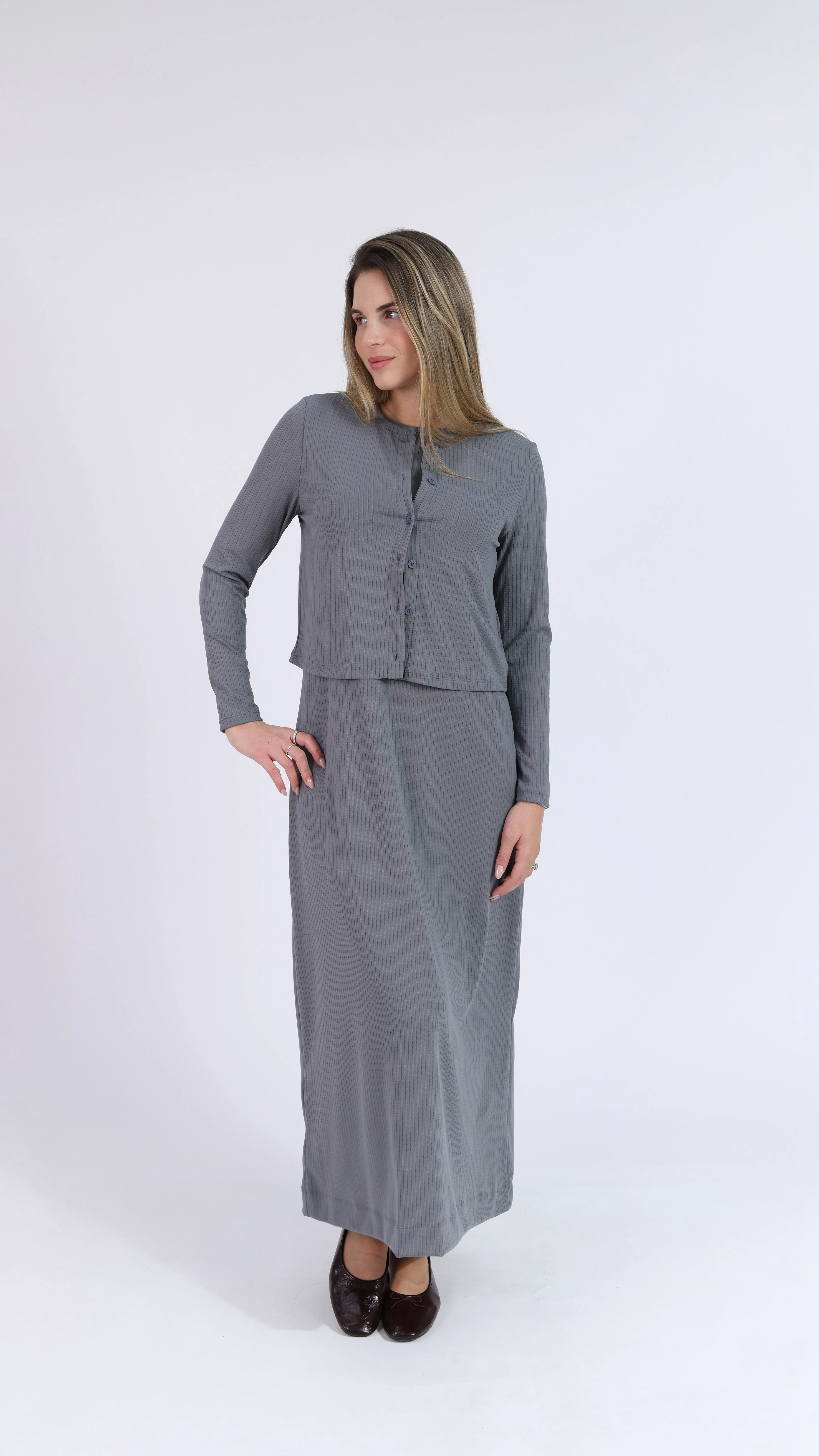 Cardigan + Sarafan Set / Grey - Image 7